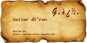 Geller Áron névjegykártya